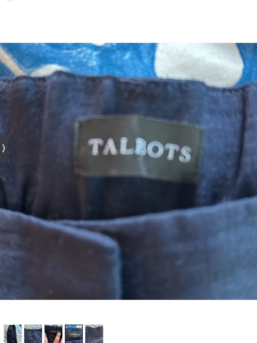 Talbots navy linen wide leg crop pants